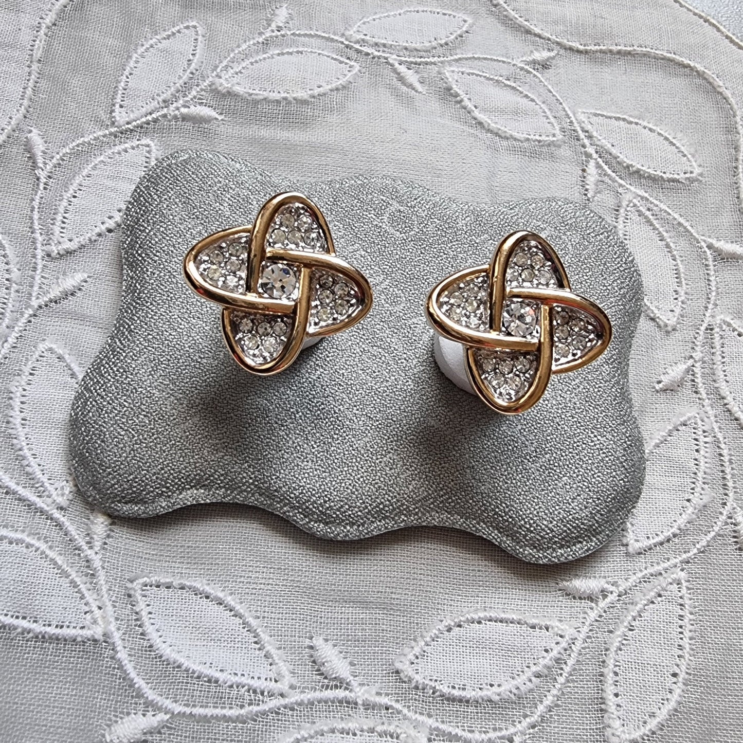 Posts - Gold Crystal Swirl Stud Earrings