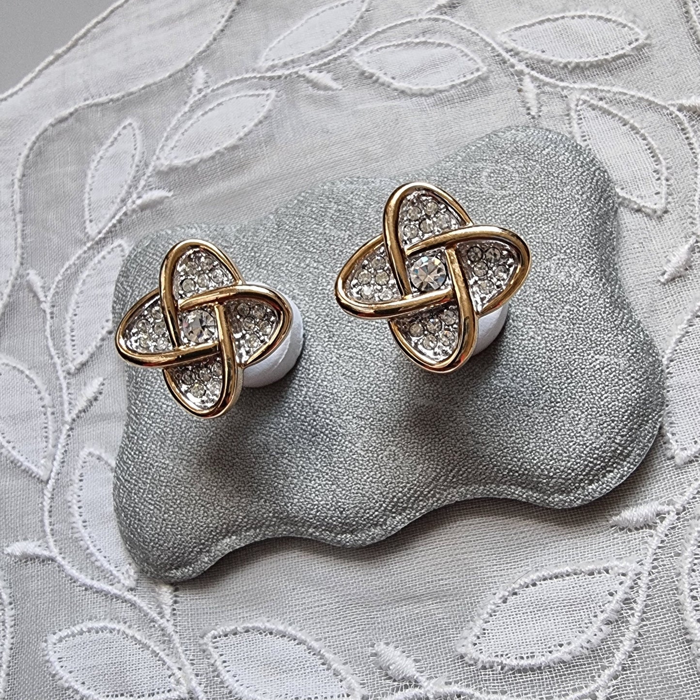 Posts - Gold Crystal Swirl Stud Earrings
