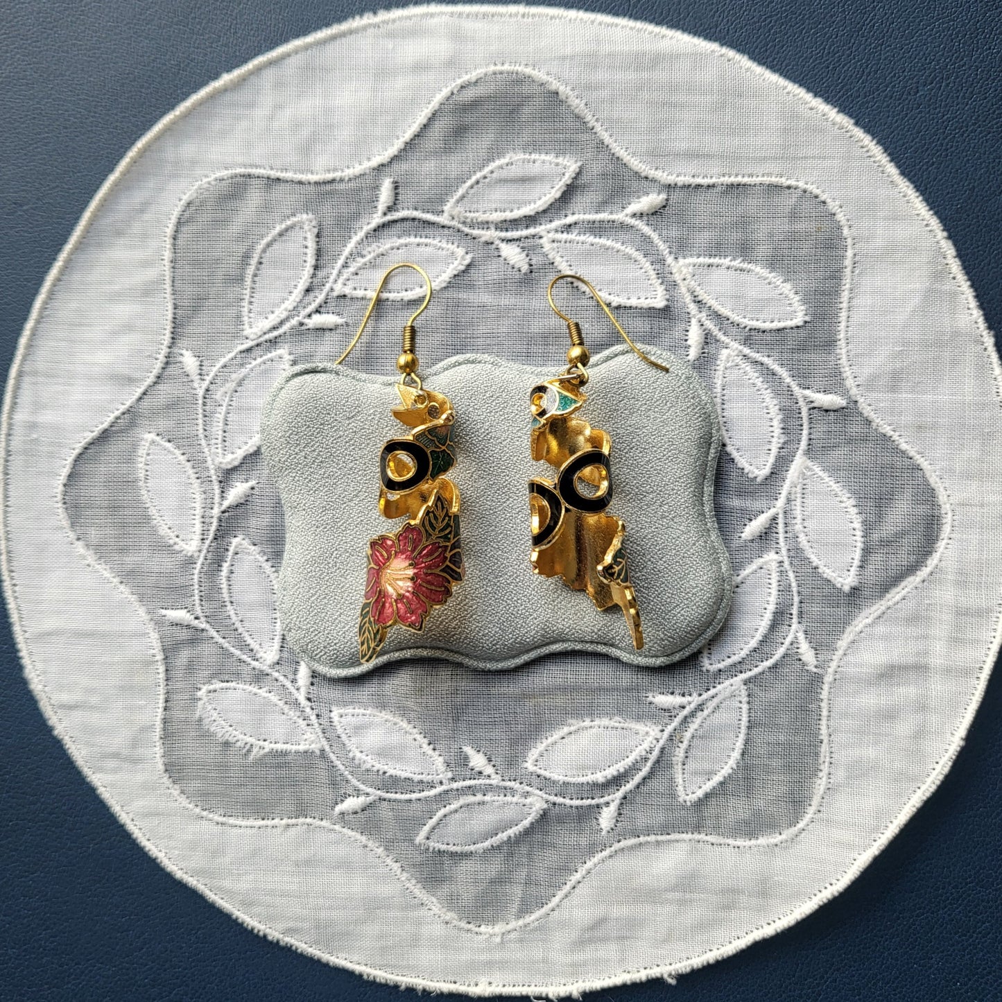 Hooks - Multicolour Enamel Floral Spiral Hook Earrings