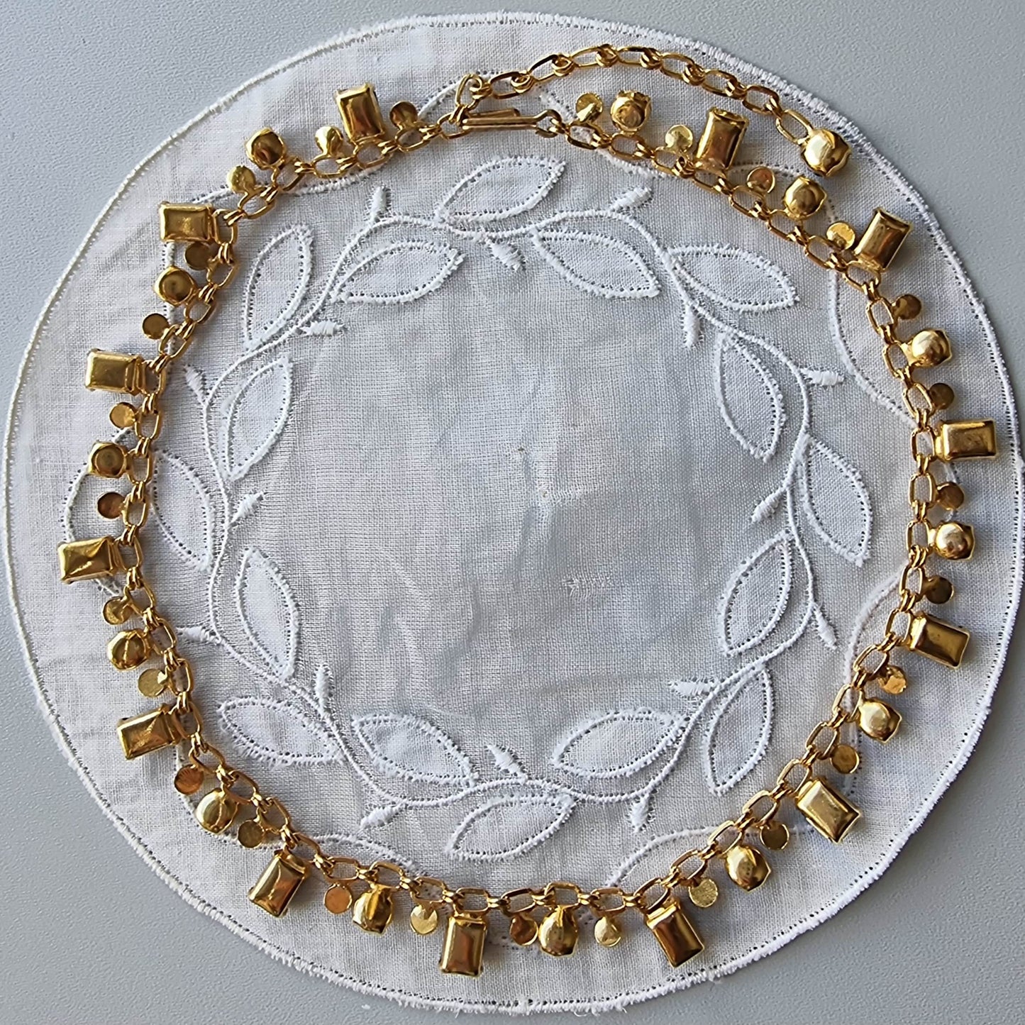 Necklace - Blue Crystals Chain Necklace