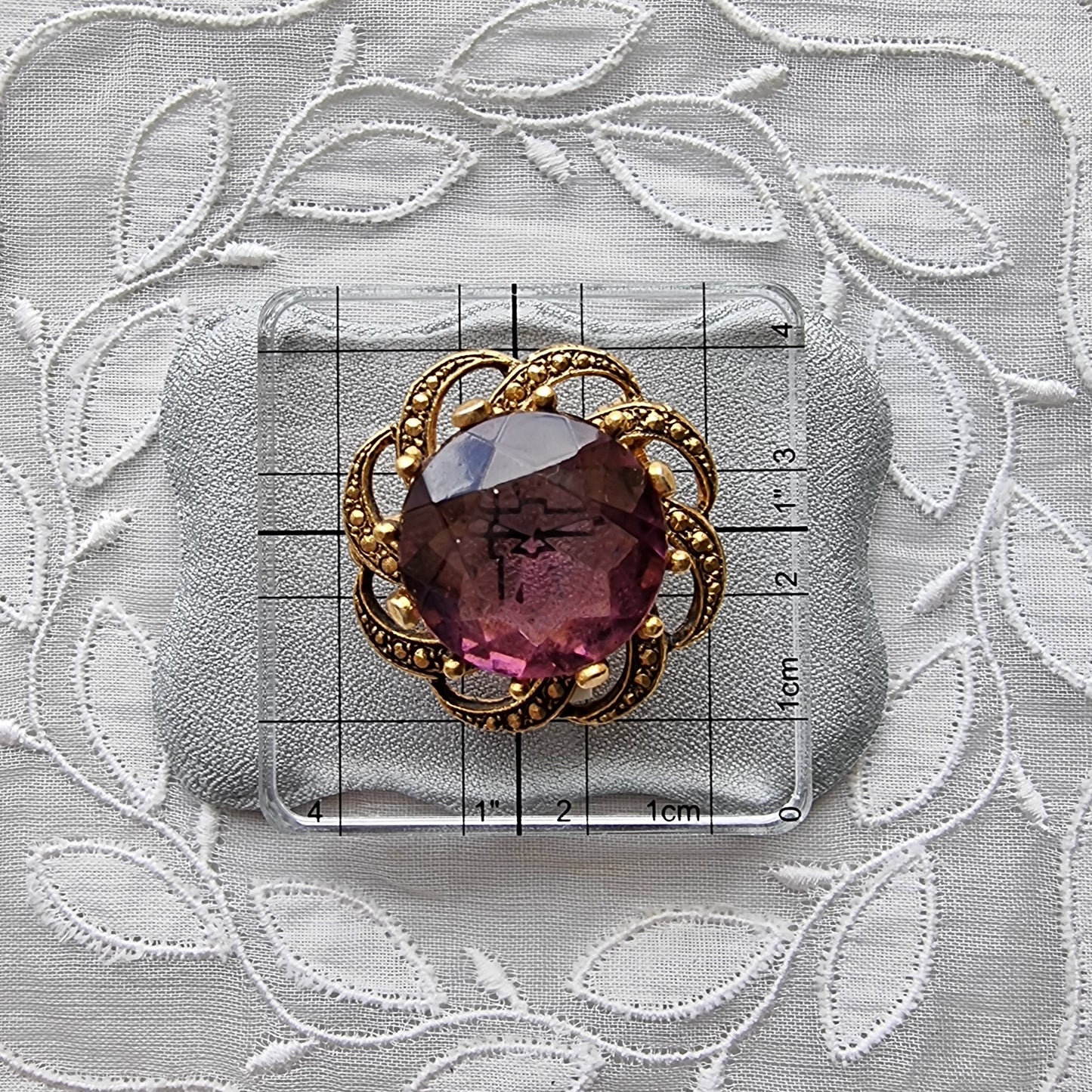 Brooch - Purple Gem Flower Brooch