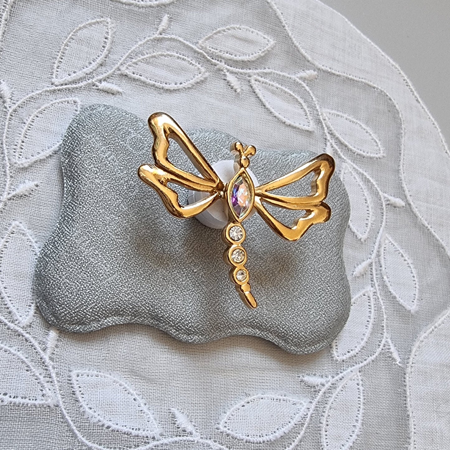 Pin - Aurora Borealis Crystal Dragonfly Pin Brooch