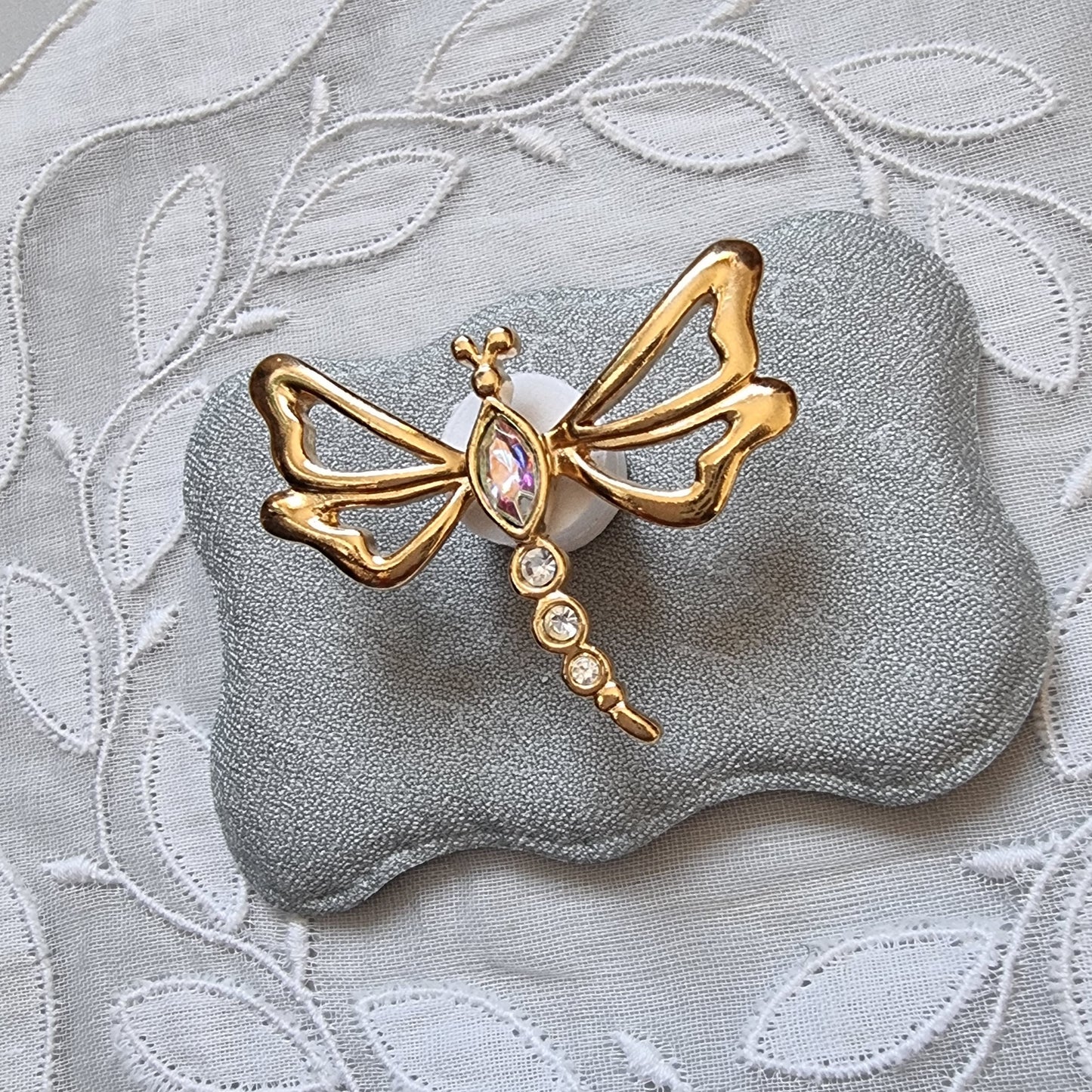 Pin - Aurora Borealis Crystal Dragonfly Pin Brooch
