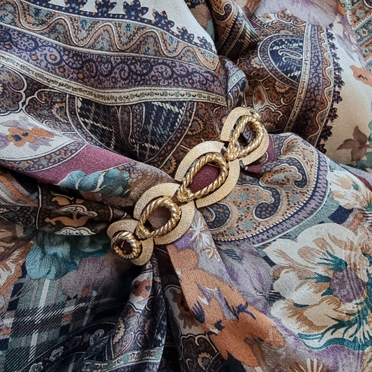 Bracelet - Crown Trifari Gold Horseshoe Link Bracelet