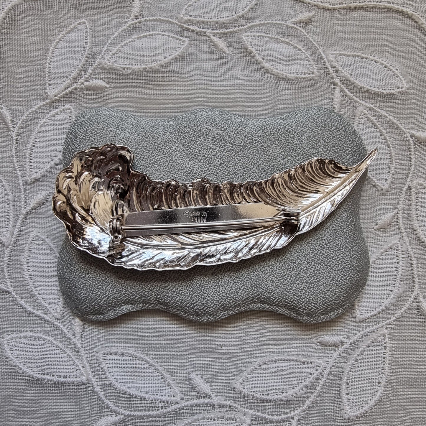 Brooch - Sarah Coventry Silver Feather Brooch