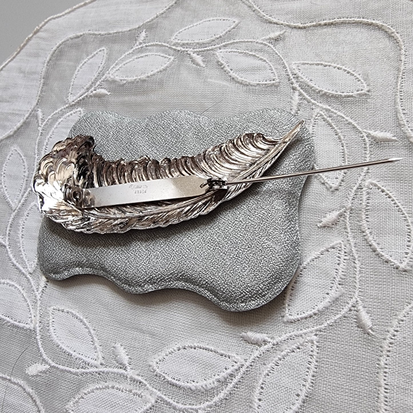 Brooch - Sarah Coventry Silver Feather Brooch