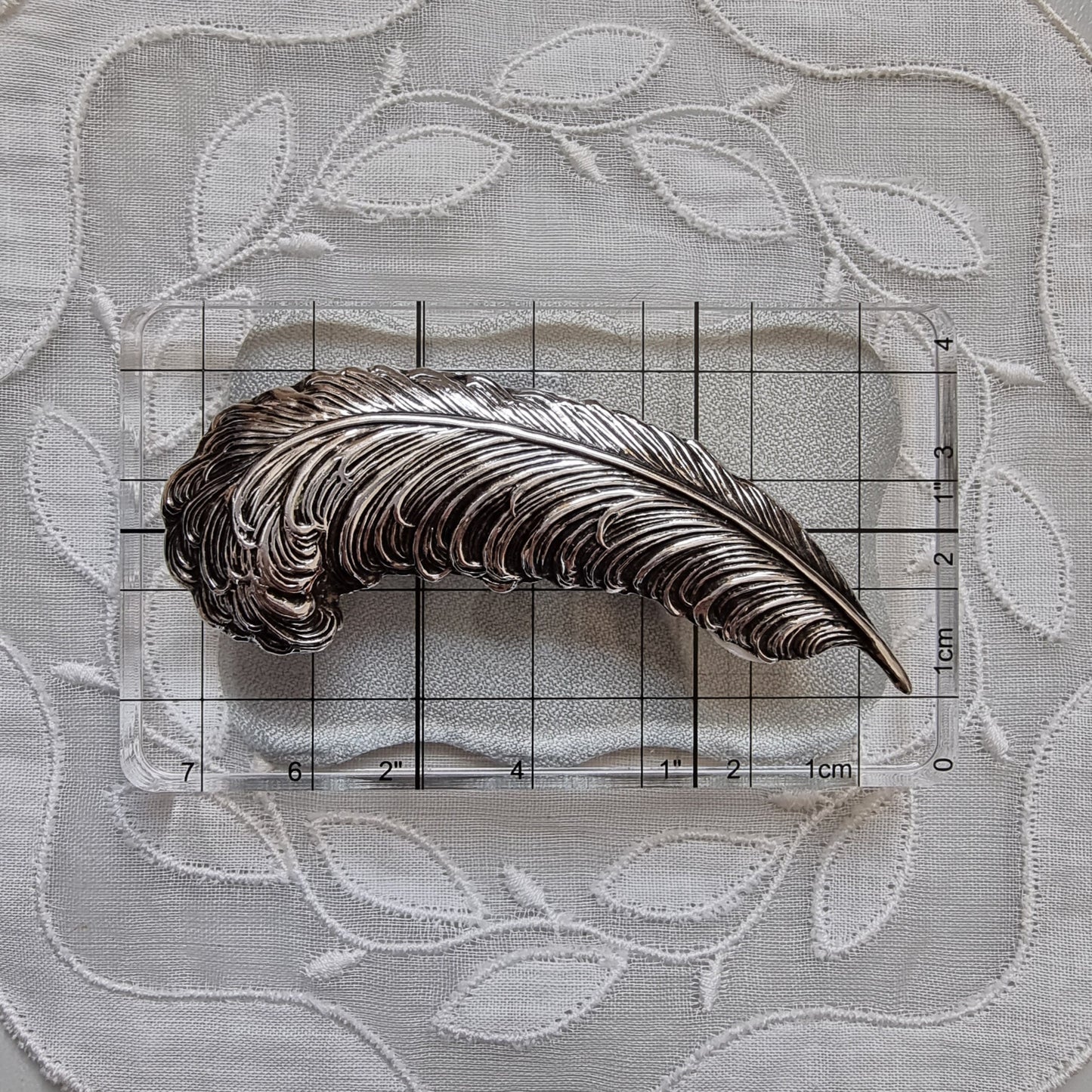 Brooch - Sarah Coventry Silver Feather Brooch