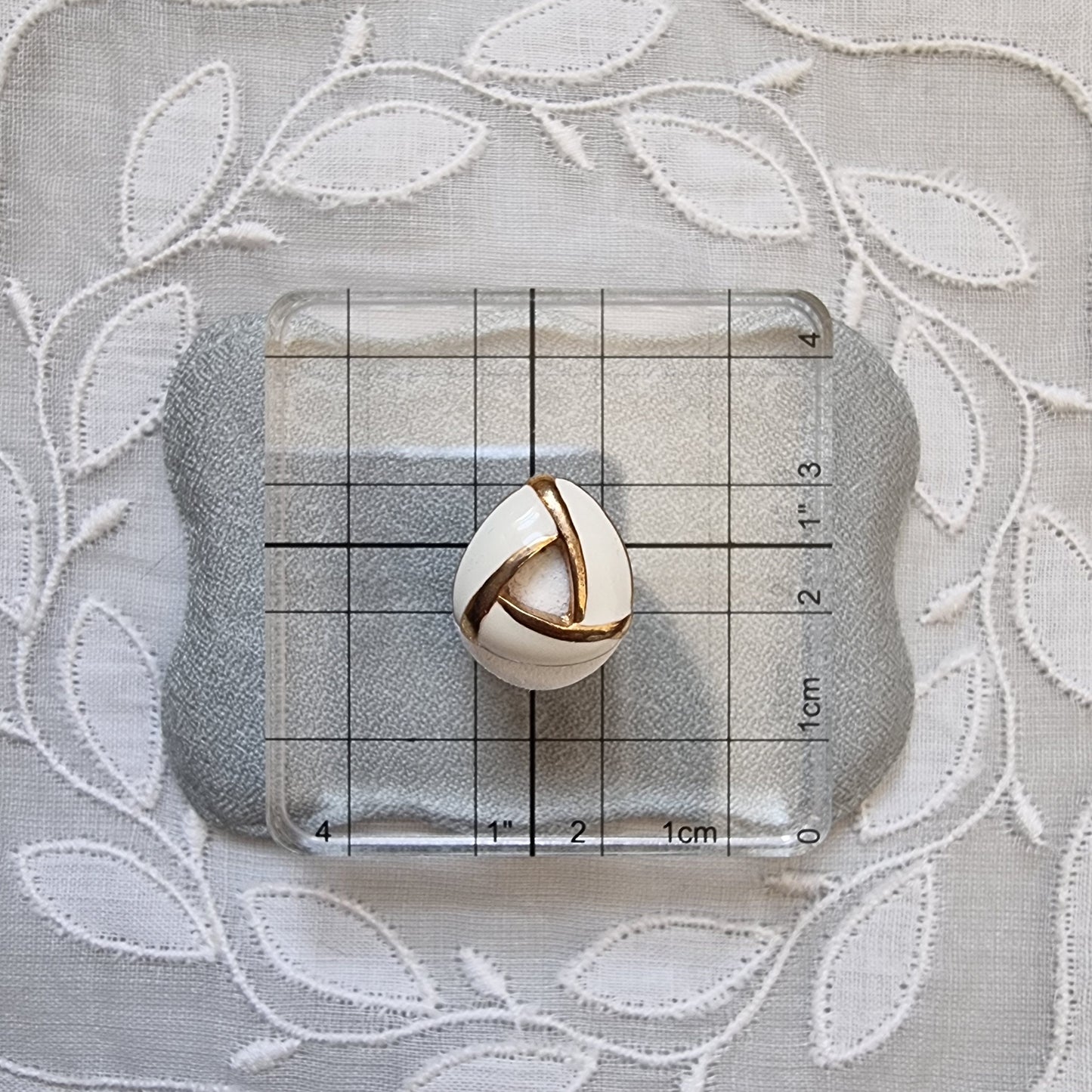 Posts - White Enamel Triangular Knot Earrings