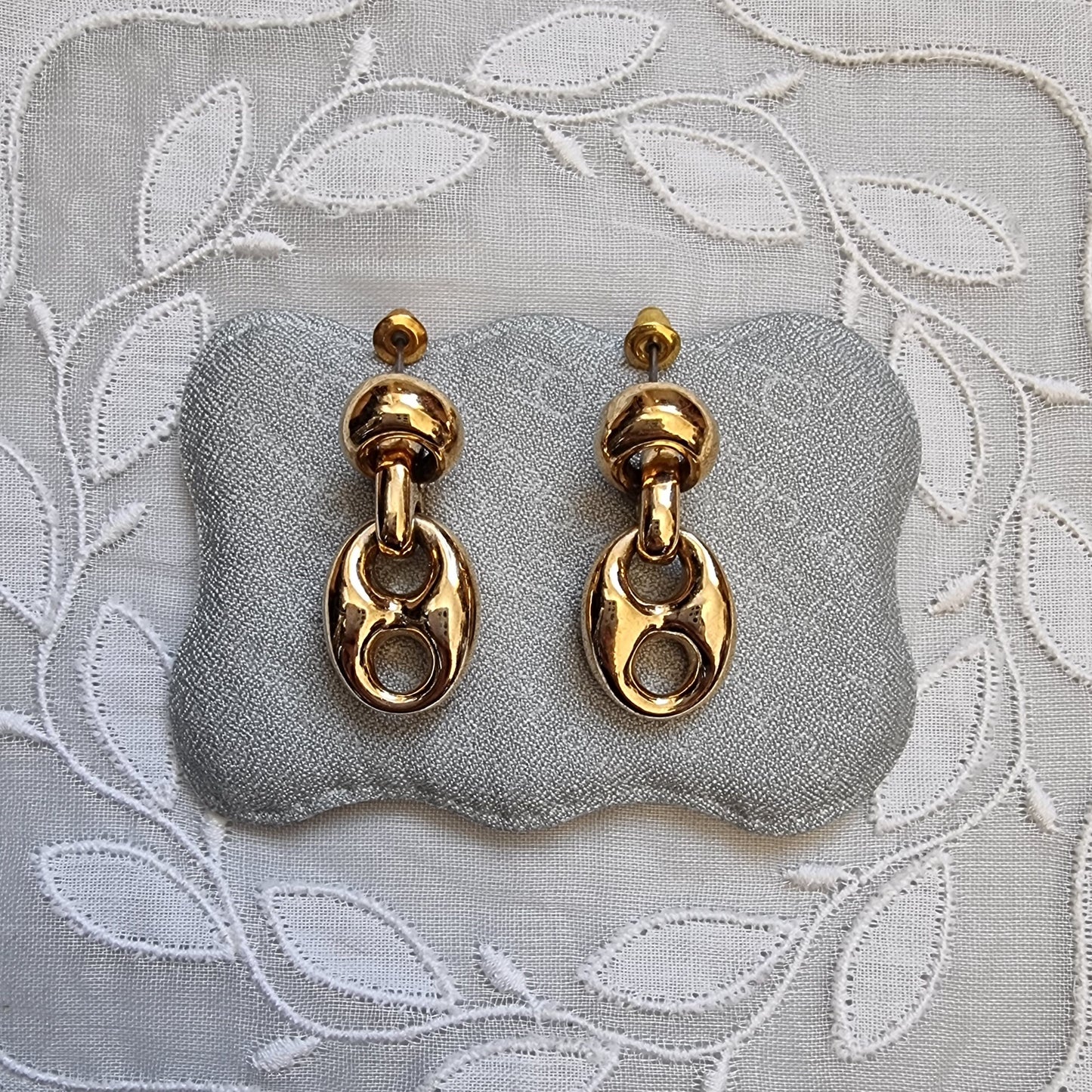 Posts - Gold Chain Link Drop Earrings