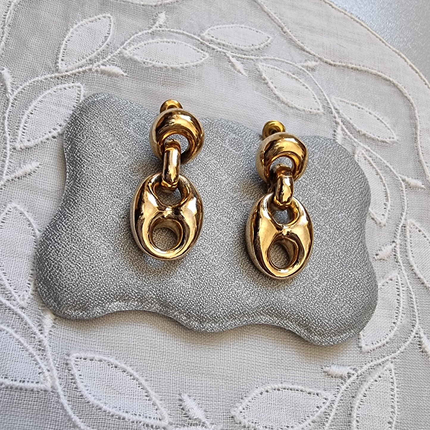 Posts - Gold Chain Link Drop Earrings