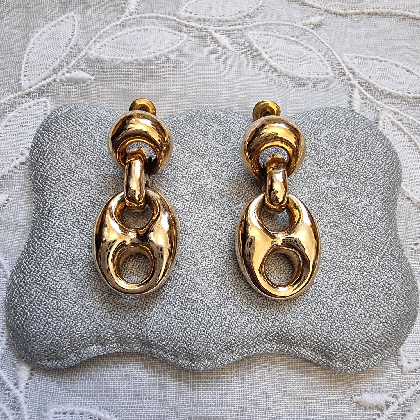 Posts - Gold Chain Link Drop Earrings