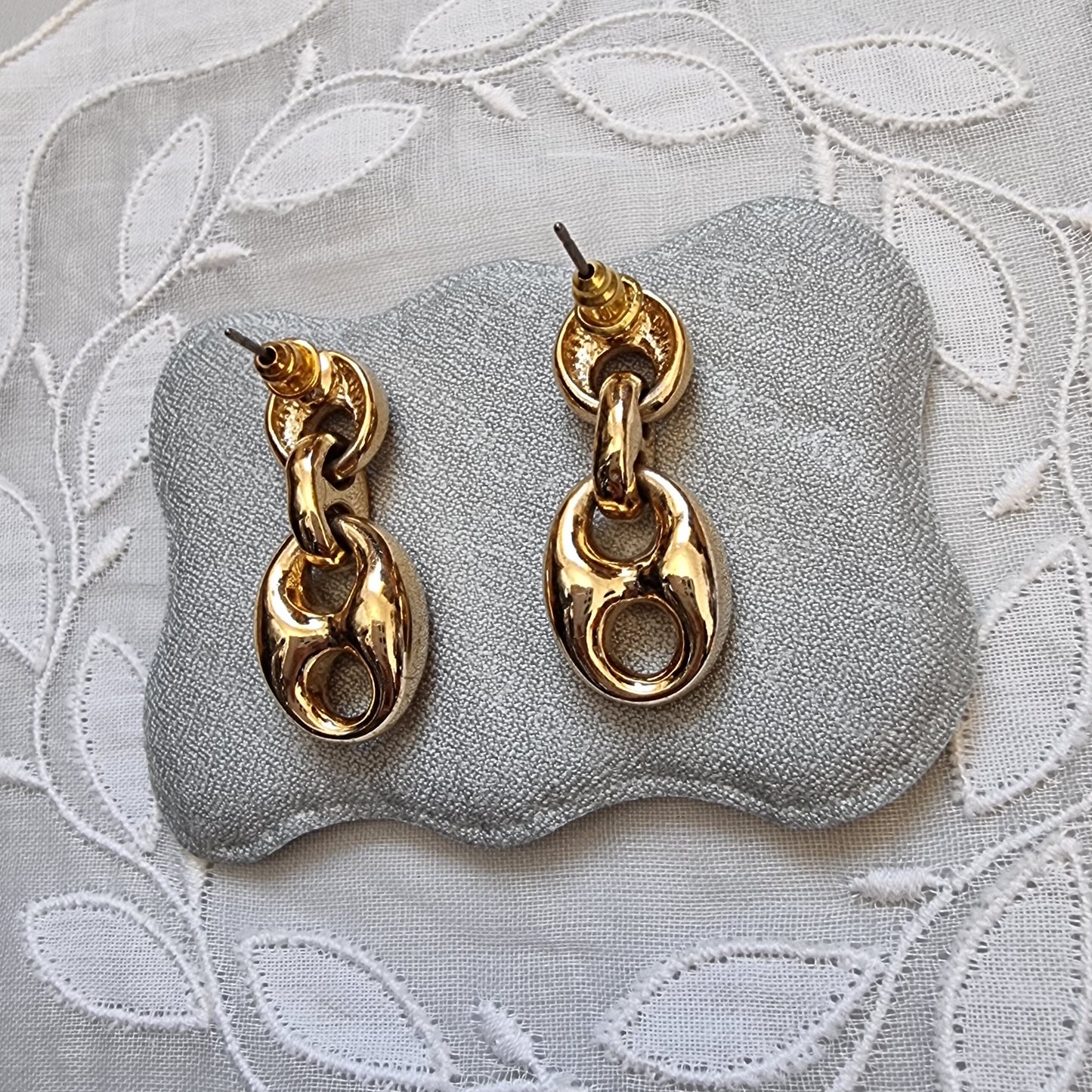 Posts - Gold Chain Link Drop Earrings