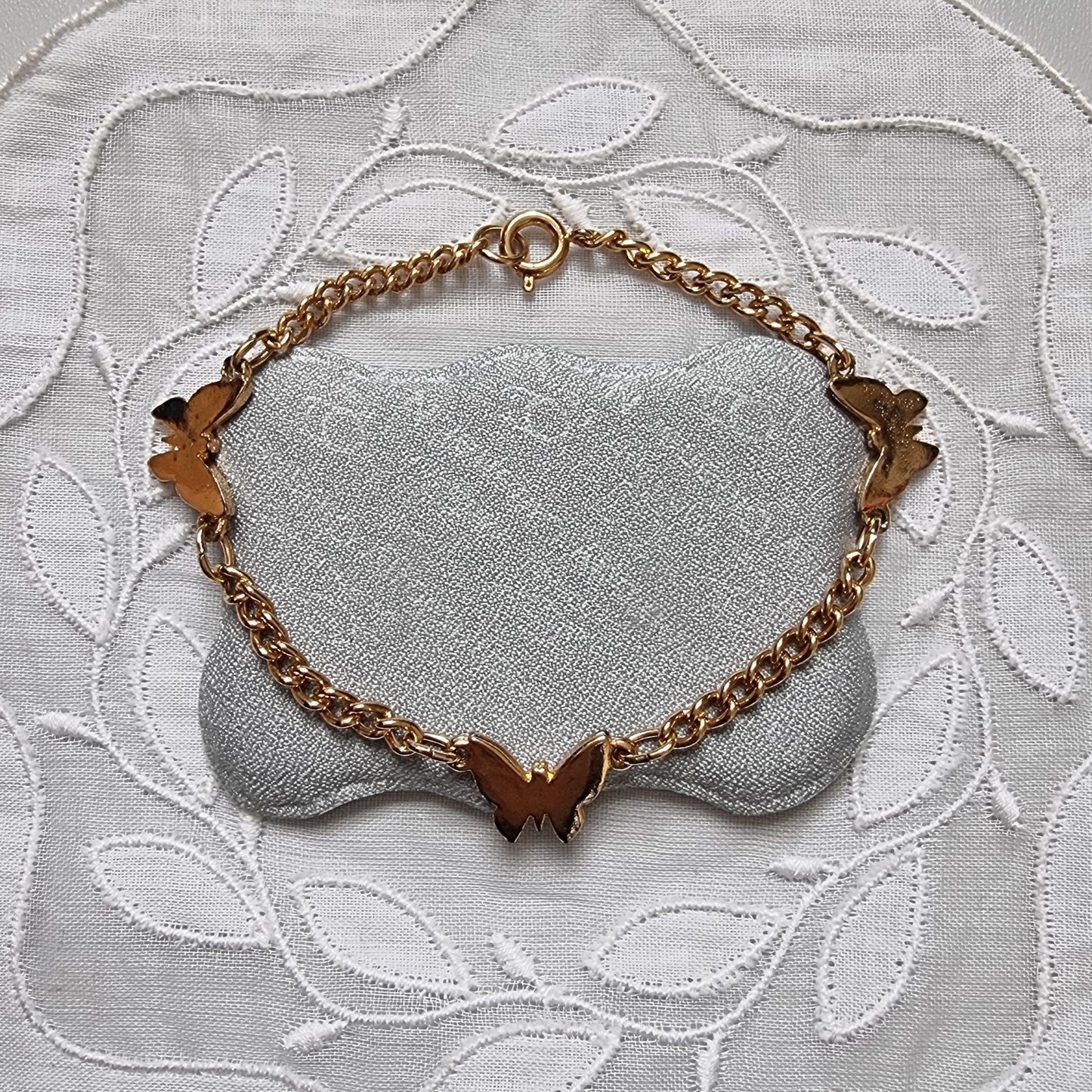 Bracelet - Gold Butterfly Link Curb Chain Bracelet