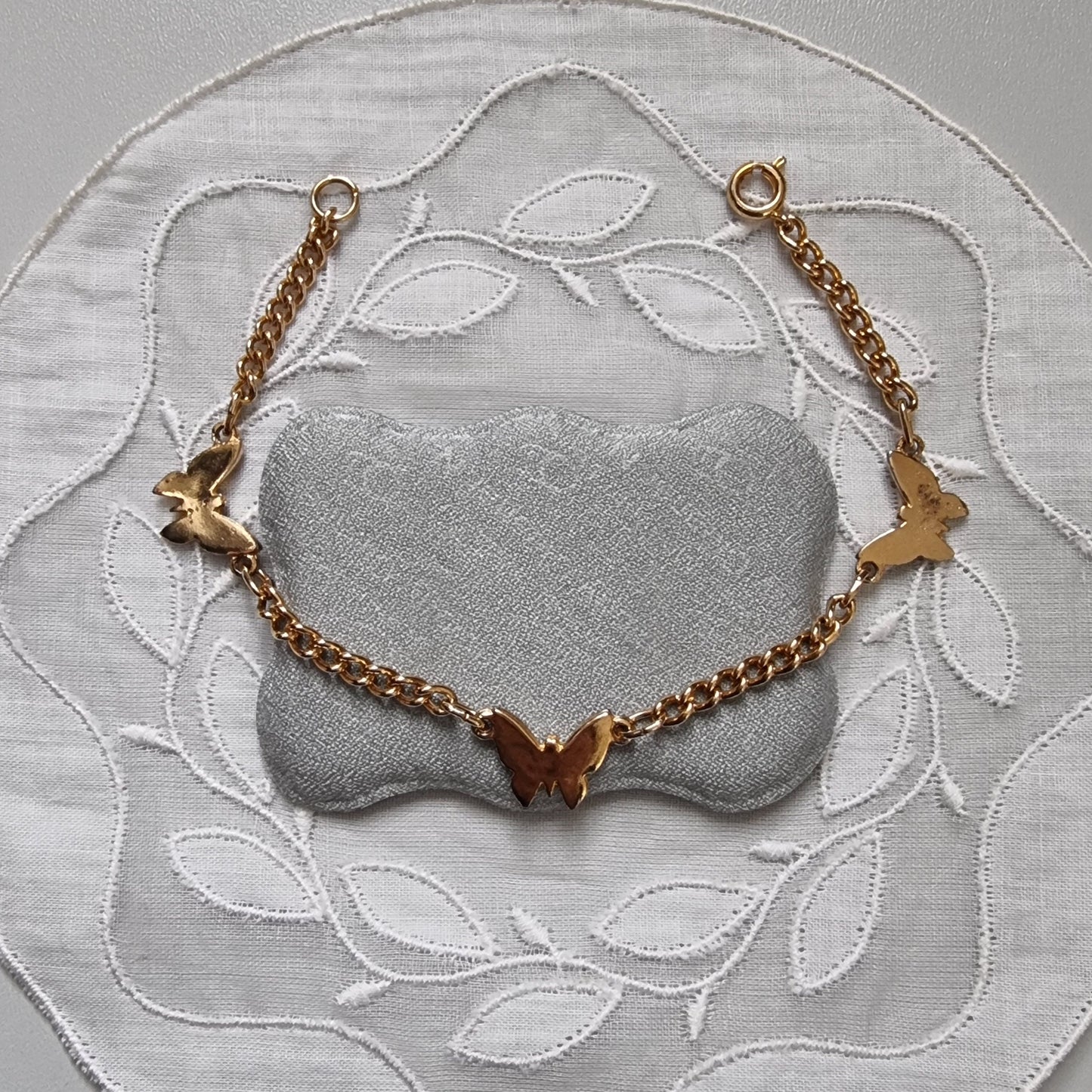 Bracelet - Gold Butterfly Link Curb Chain Bracelet