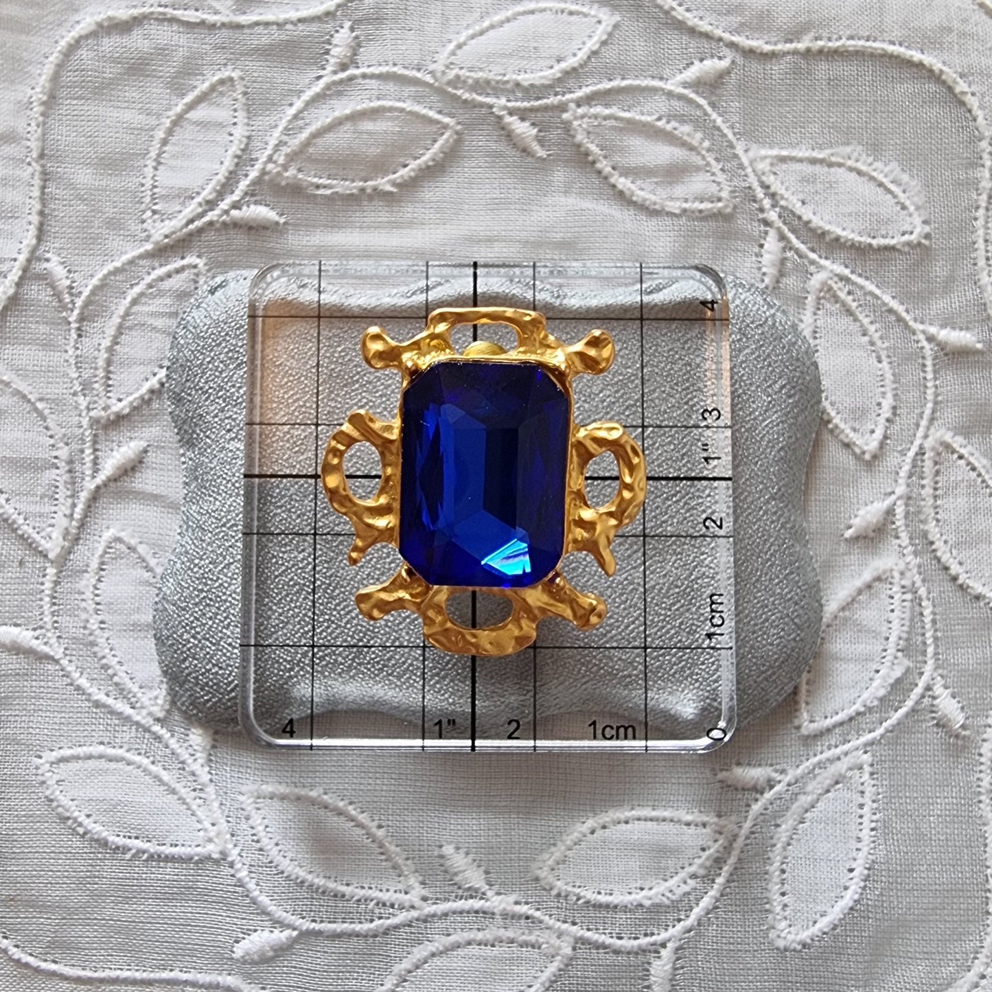 Posts - Blue Square Crystal Abstract Stud Earrings