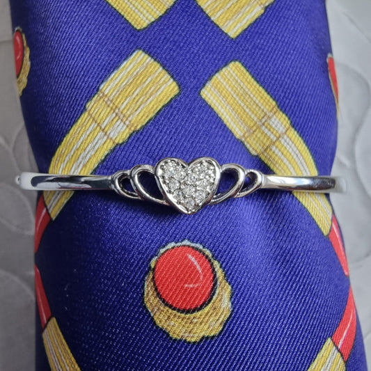 Bracelet - Crystal Heart Clamper Bracelet