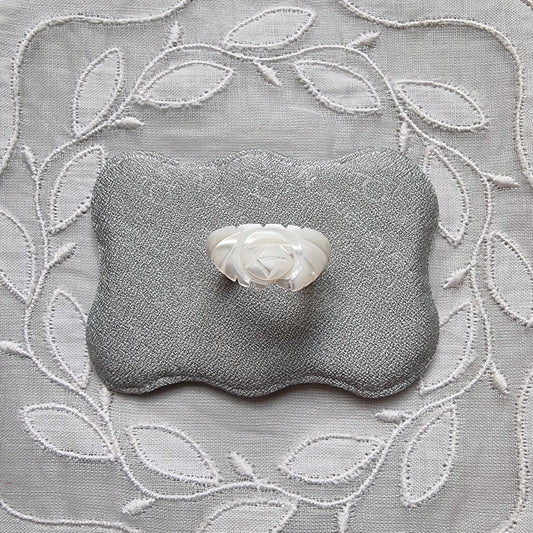 Ring - Carved Mother of Pearl Flower Ring