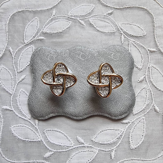 Posts - Gold Crystal Swirl Stud Earrings
