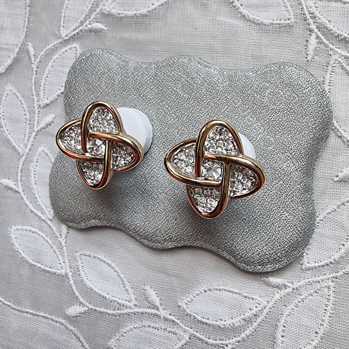 Posts - Gold Crystal Swirl Stud Earrings