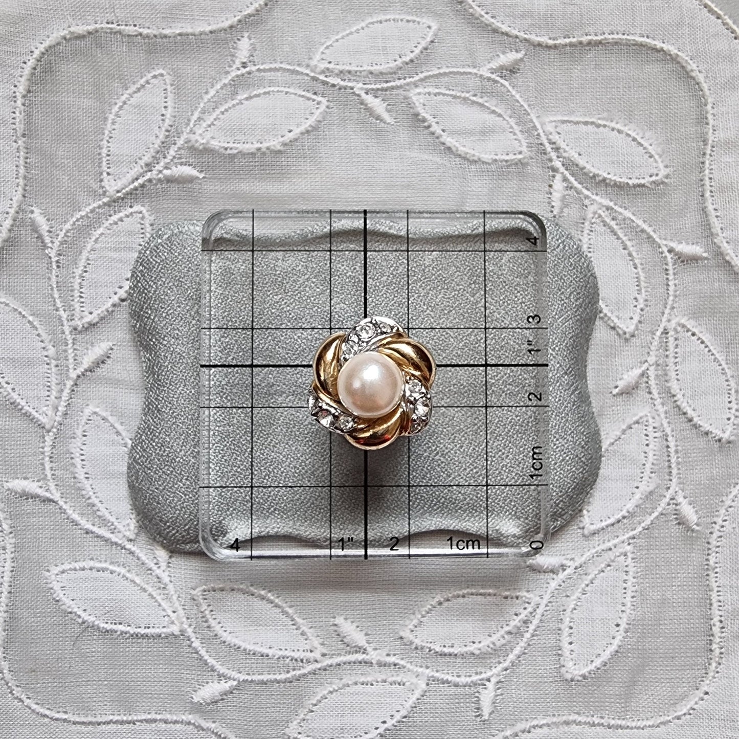 Posts - Gold and Crystals Swirl Pearl Stud Earrings