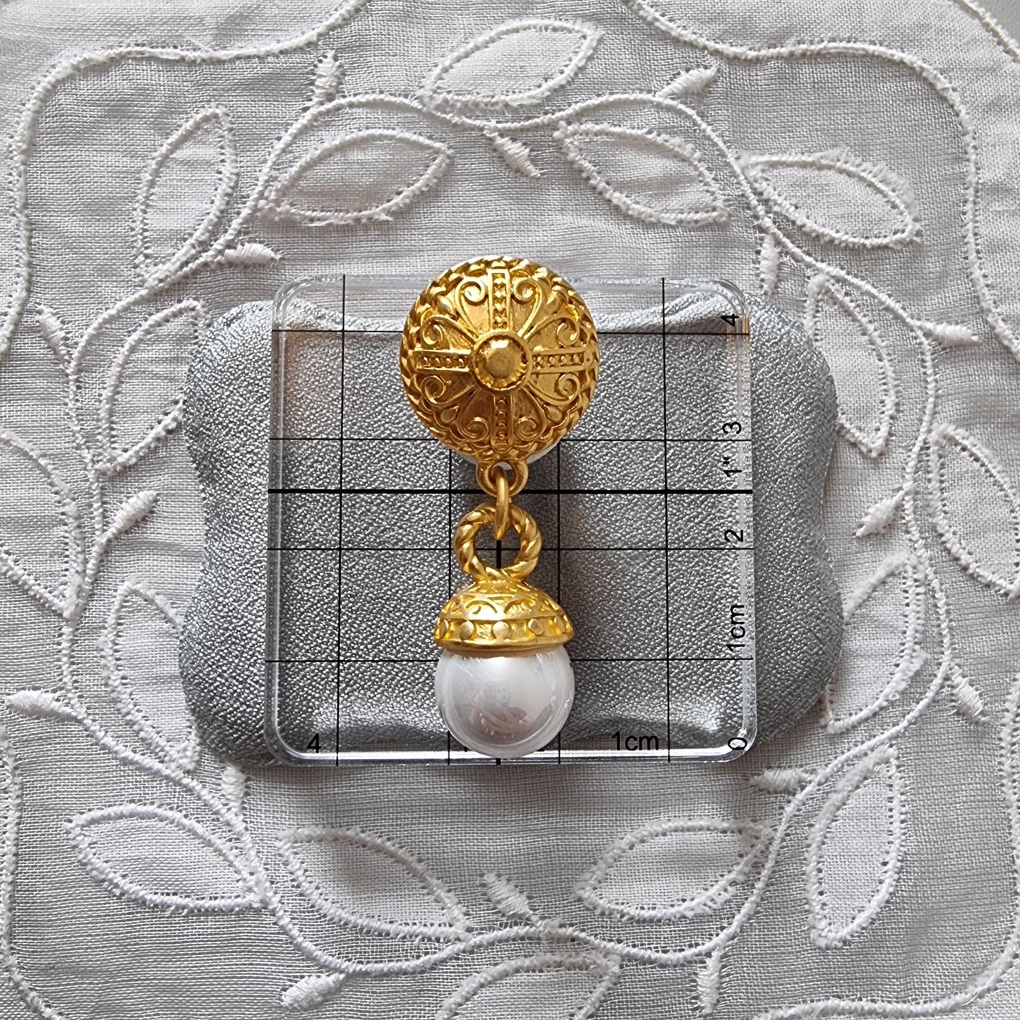 Posts - Gold Etruscan Pearl Drop Earrings