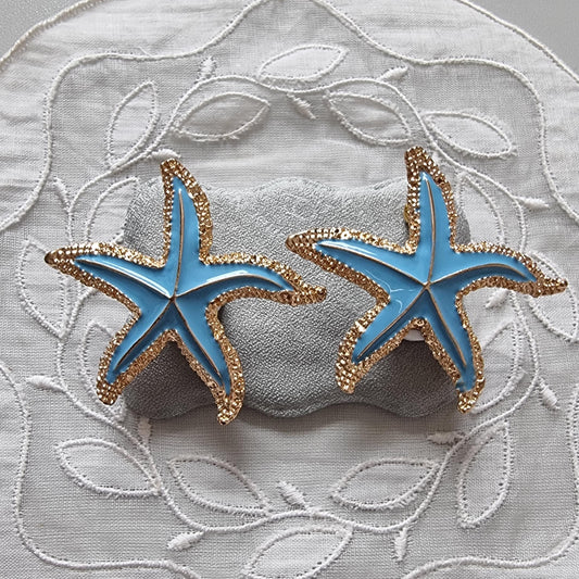 Posts - Turquoise Enamel Statfish Stud Earrings