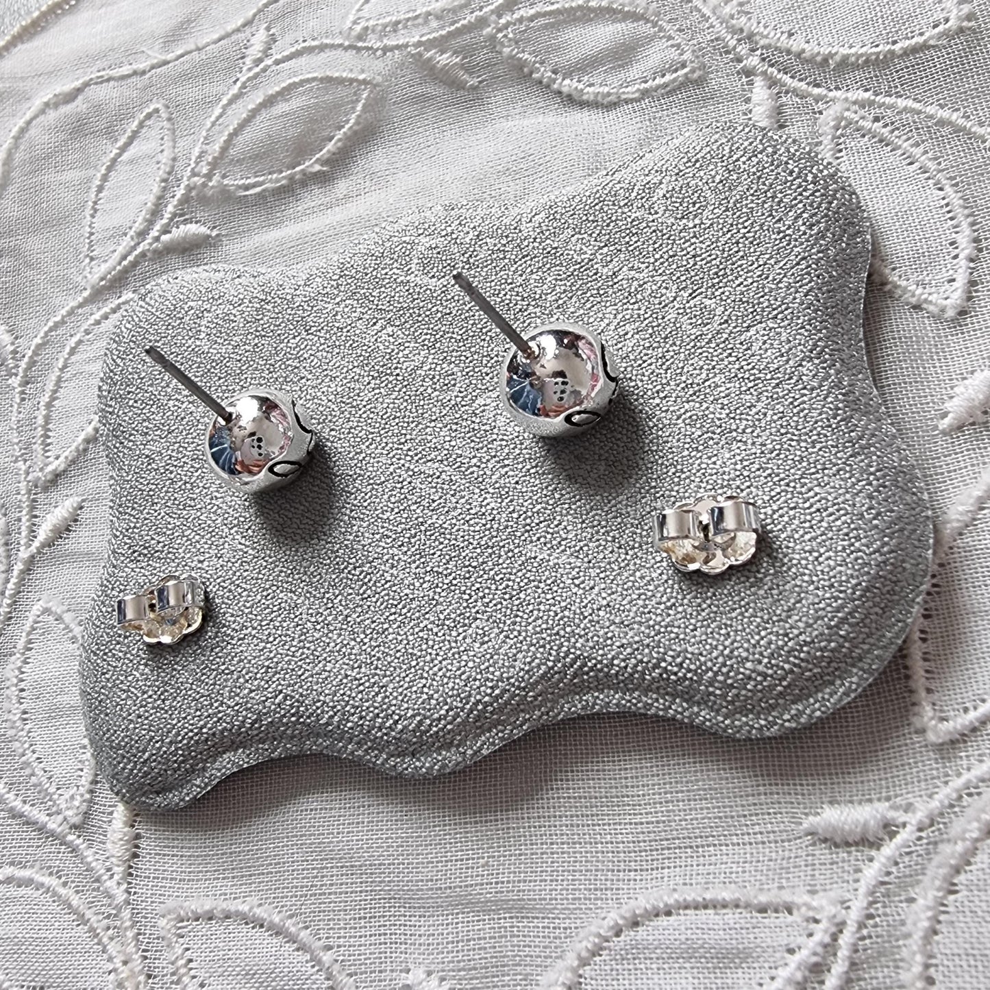 Posts - Guess Logo Silver Ball Stud Earrings