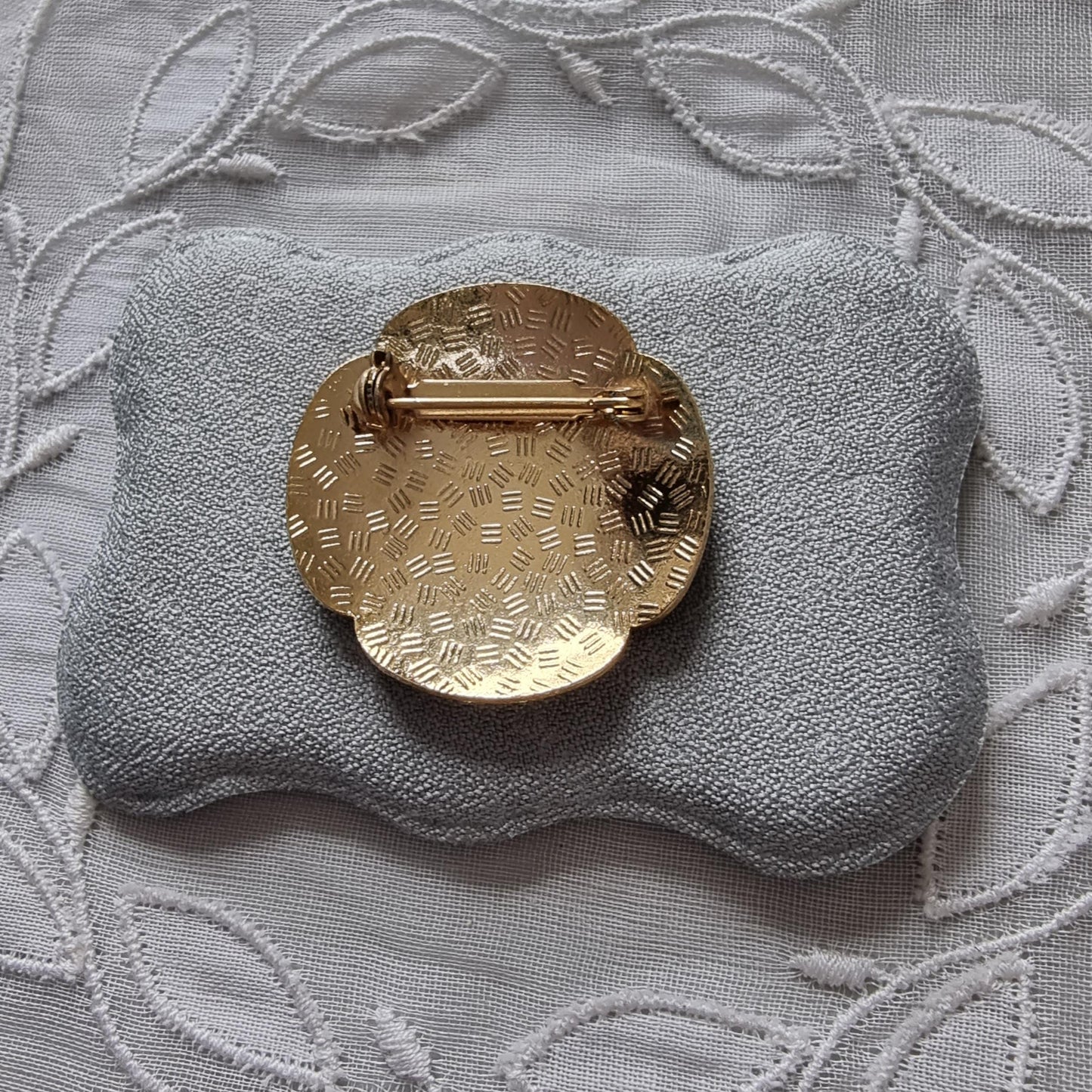 Brooch - Enamel Flower with Butterfly Brooch