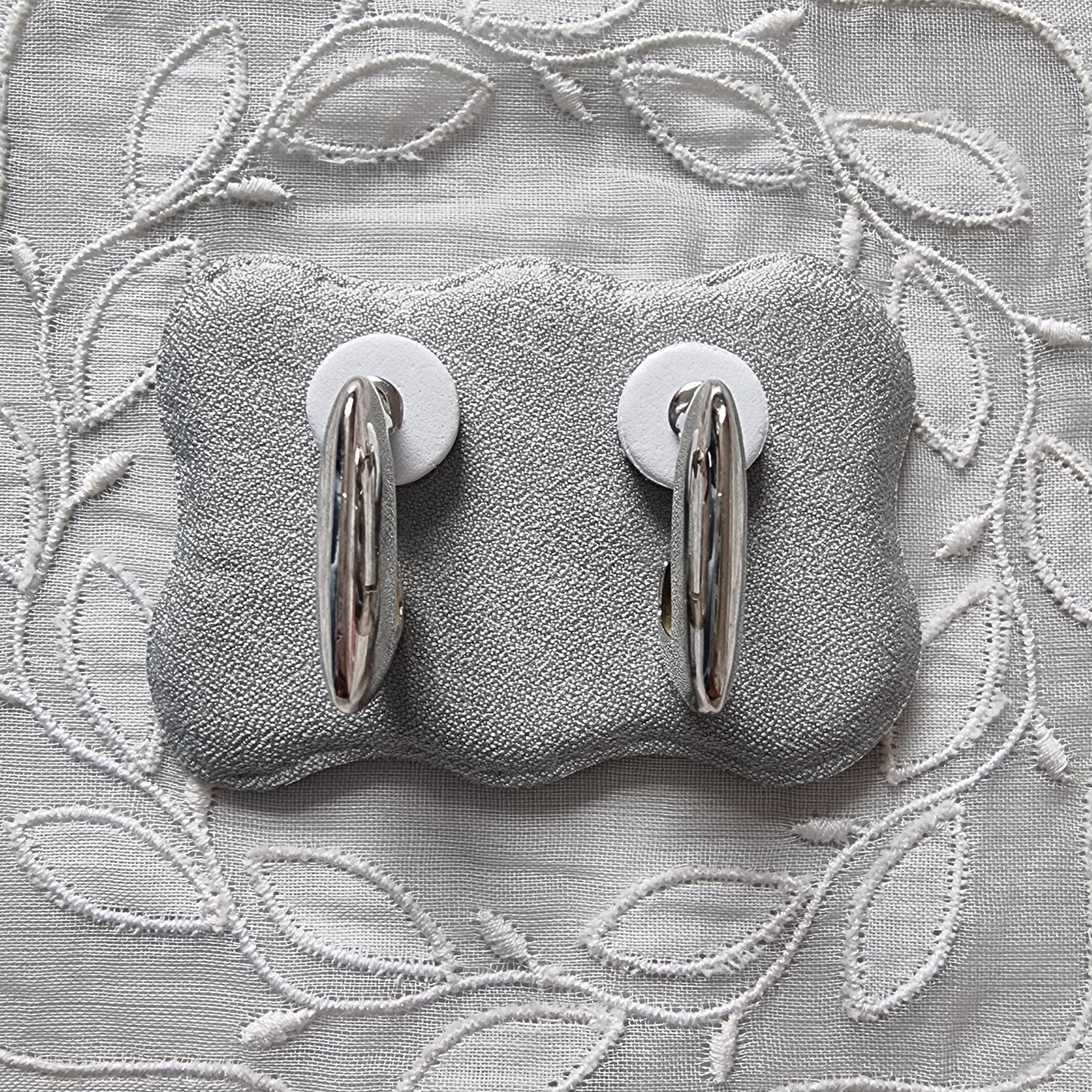 Posts - Silver Angled Hoop Earrings