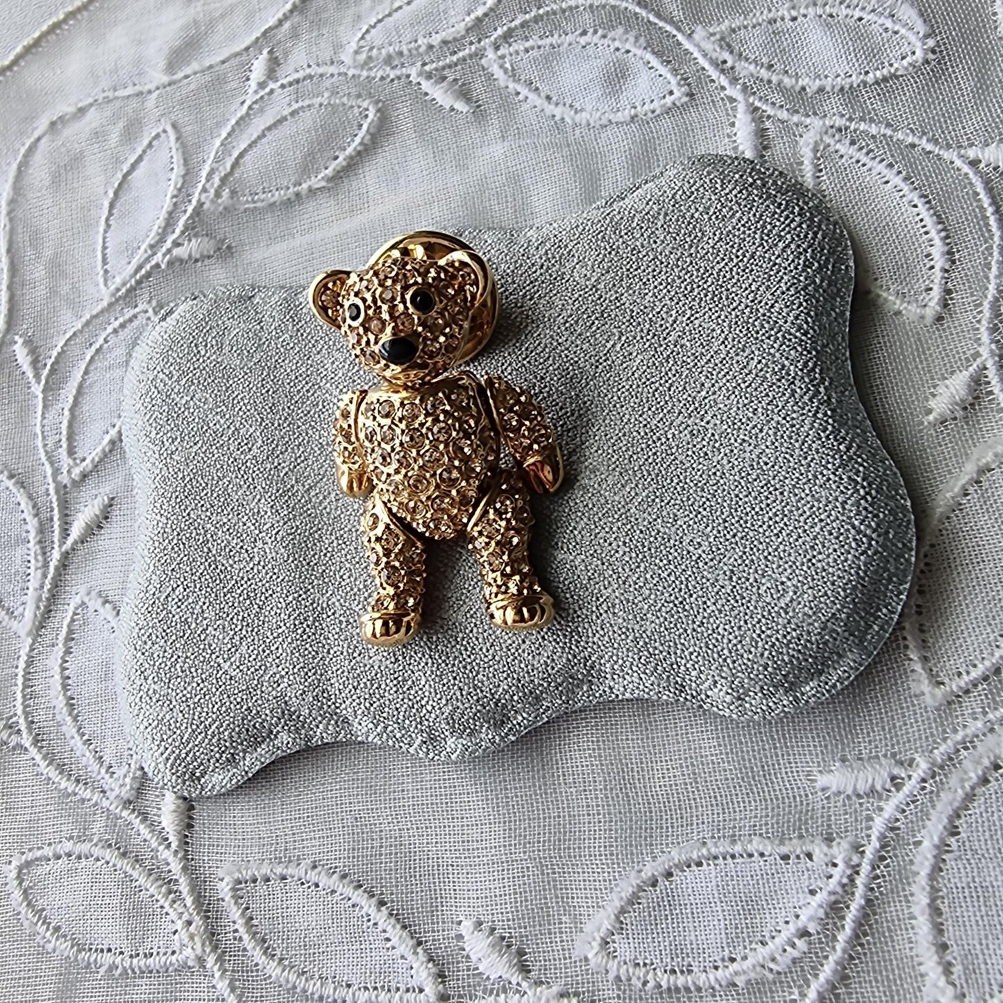 Pin - Articulated Sparkly Teddy Bear Pin Brooch
