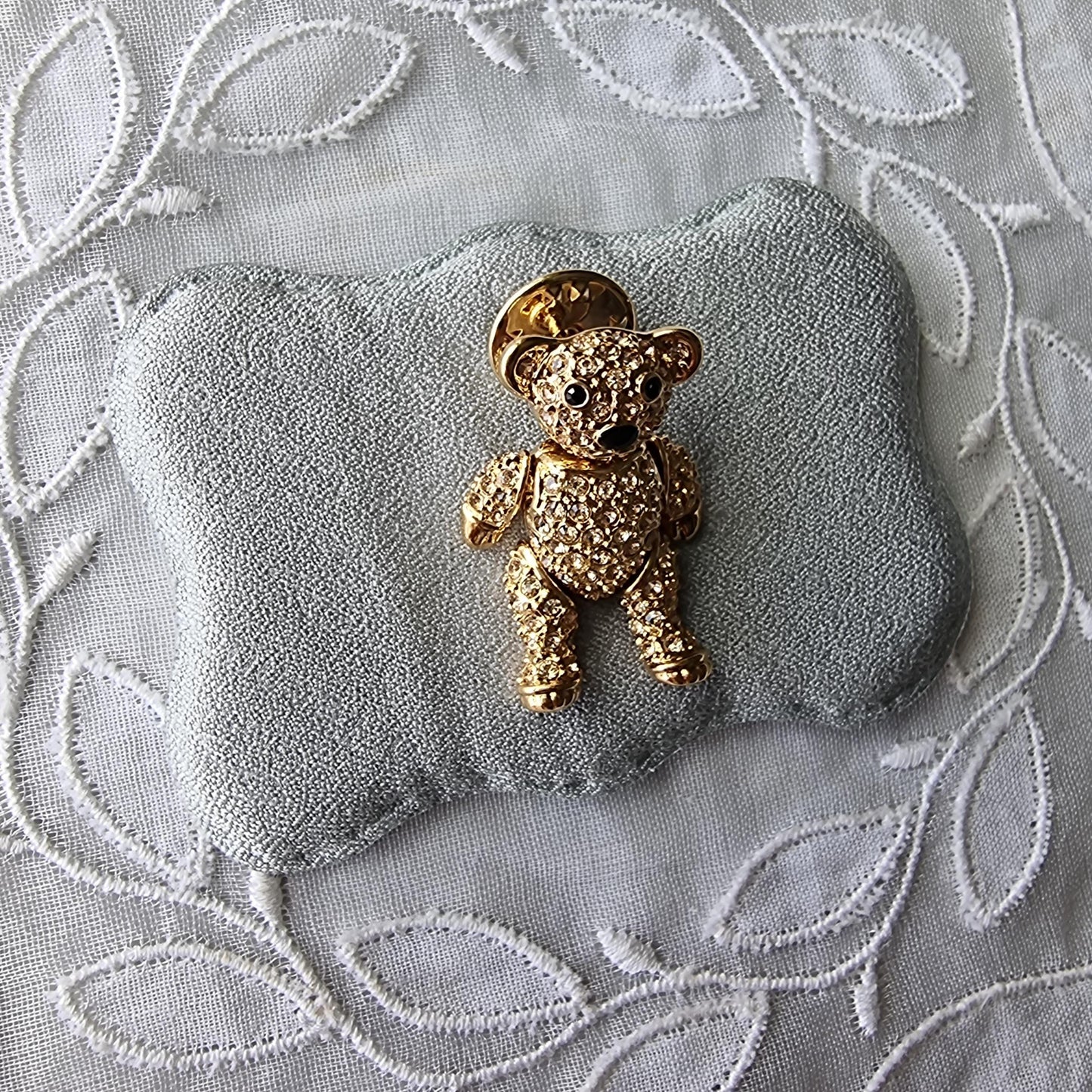 Pin - Articulated Sparkly Teddy Bear Pin Brooch