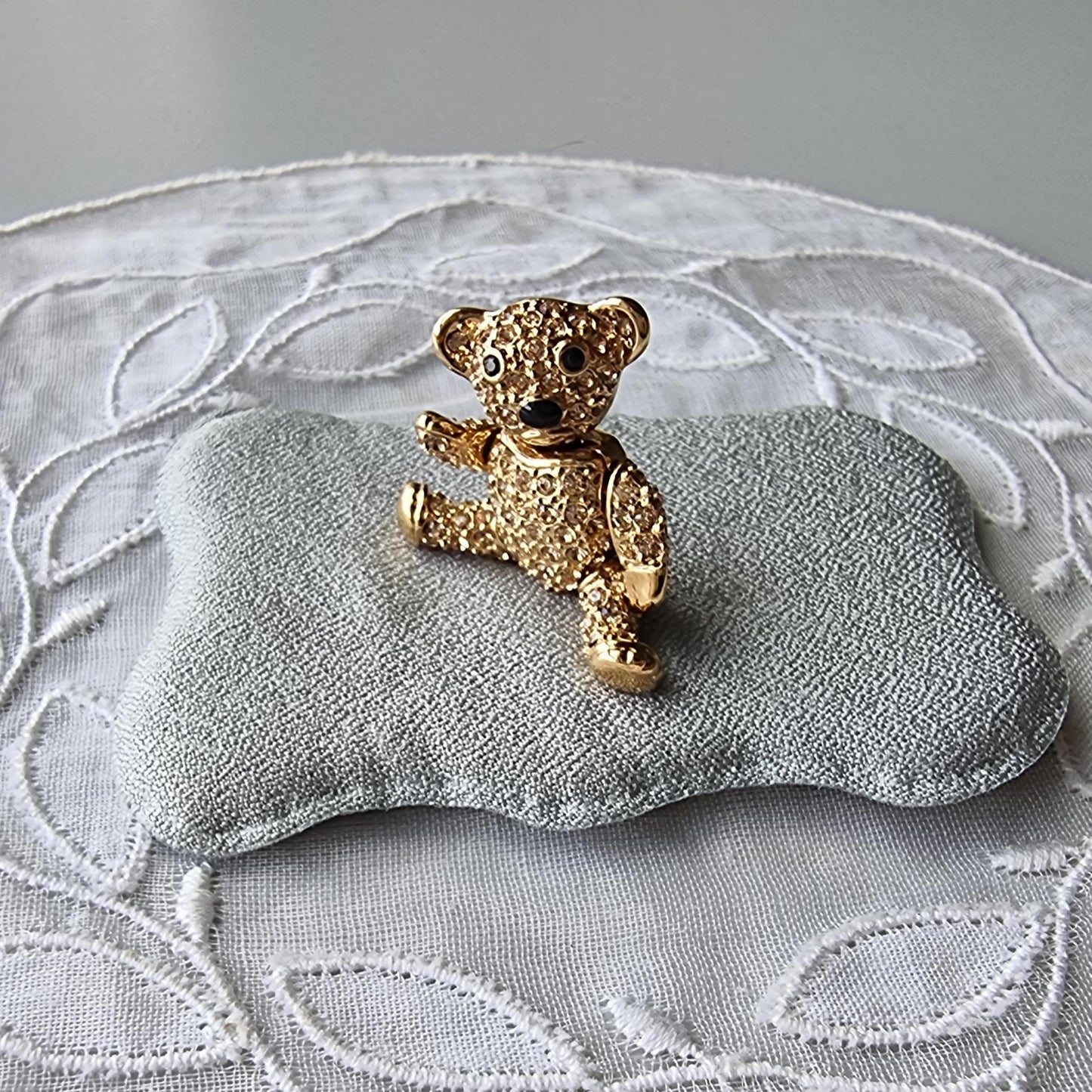 Pin - Articulated Sparkly Teddy Bear Pin Brooch