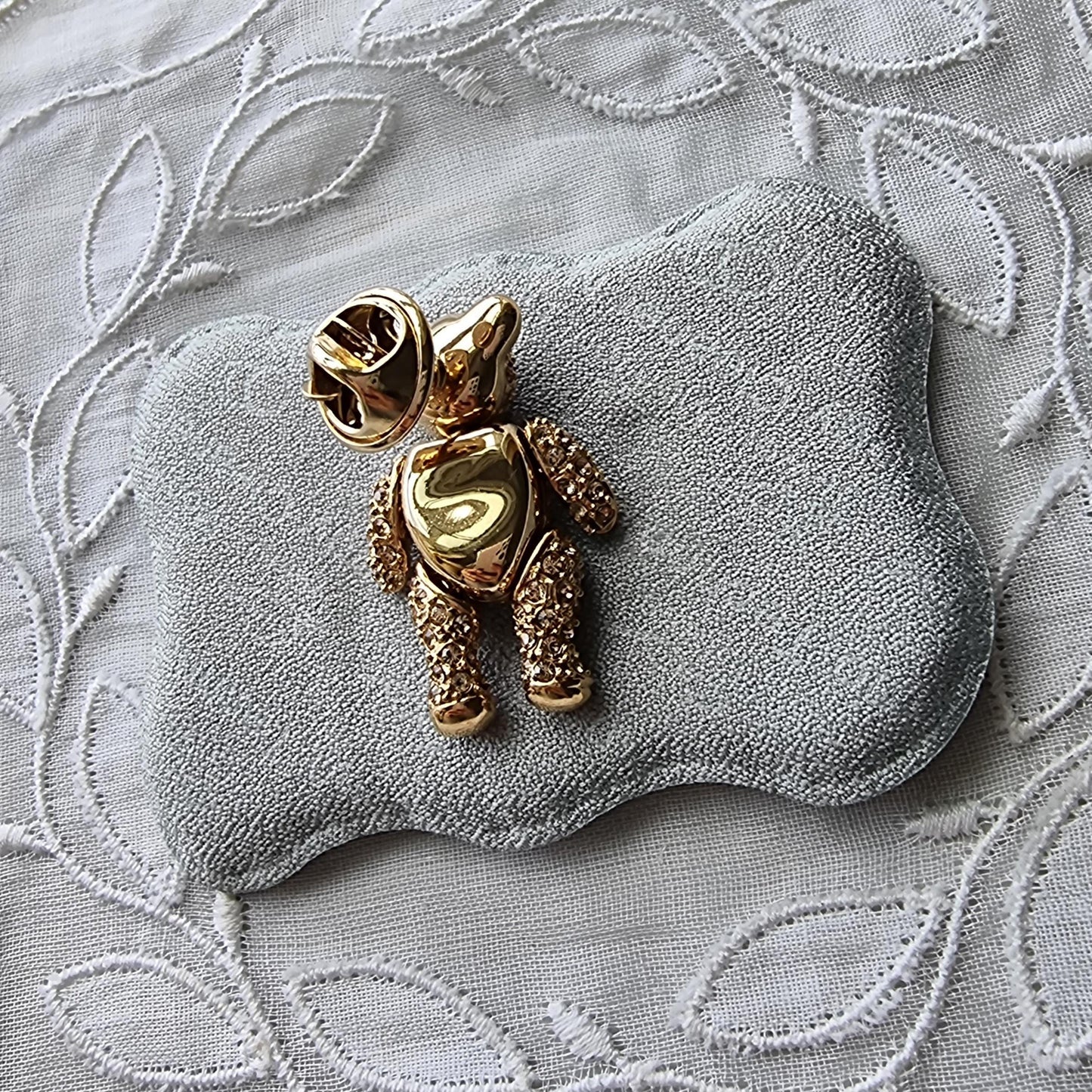 Pin - Articulated Sparkly Teddy Bear Pin Brooch