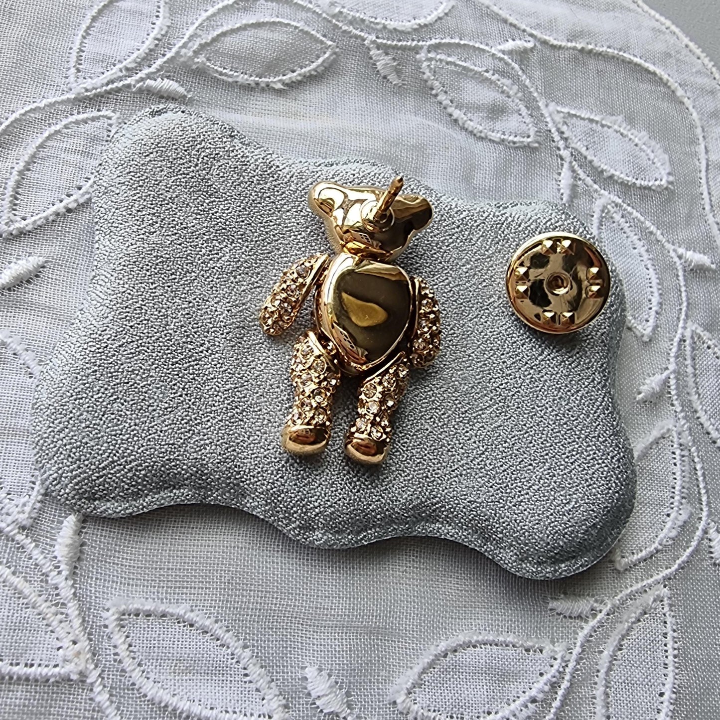 Pin - Articulated Sparkly Teddy Bear Pin Brooch