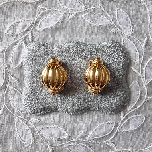 Clip on - Gold Dome Clip on Earrings