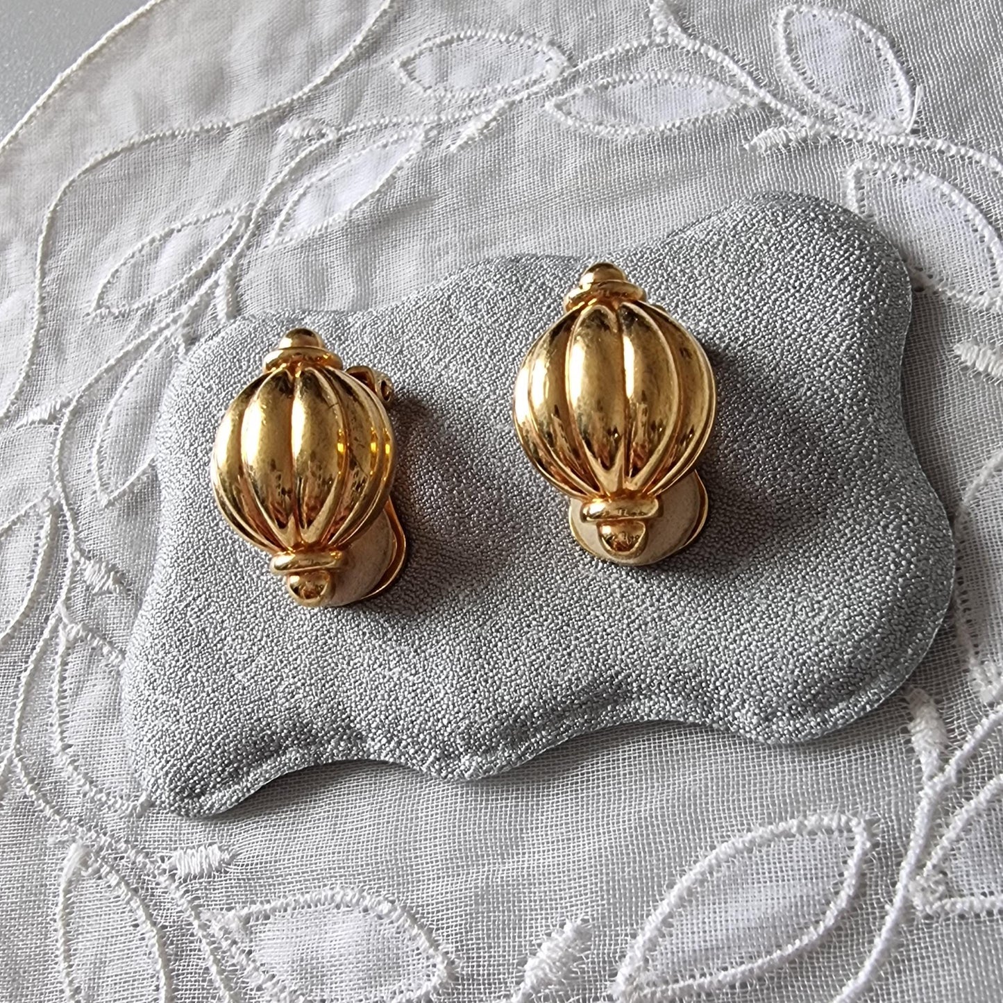 Clip on - Gold Dome Clip on Earrings
