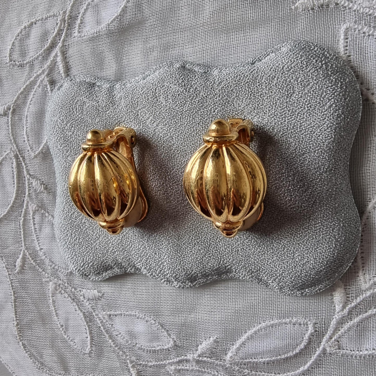 Clip on - Gold Dome Clip on Earrings