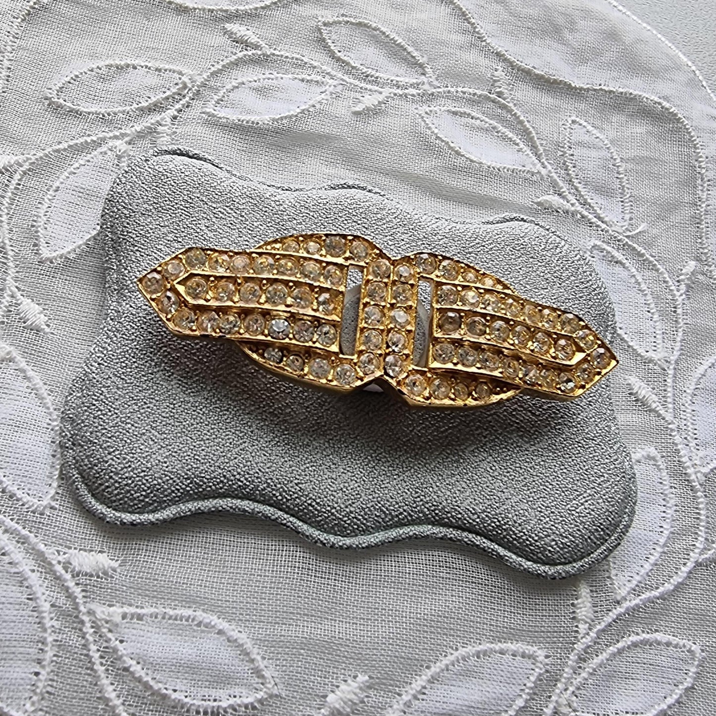 Brooch - Sphinx Gold Crystal Buckle Brooch