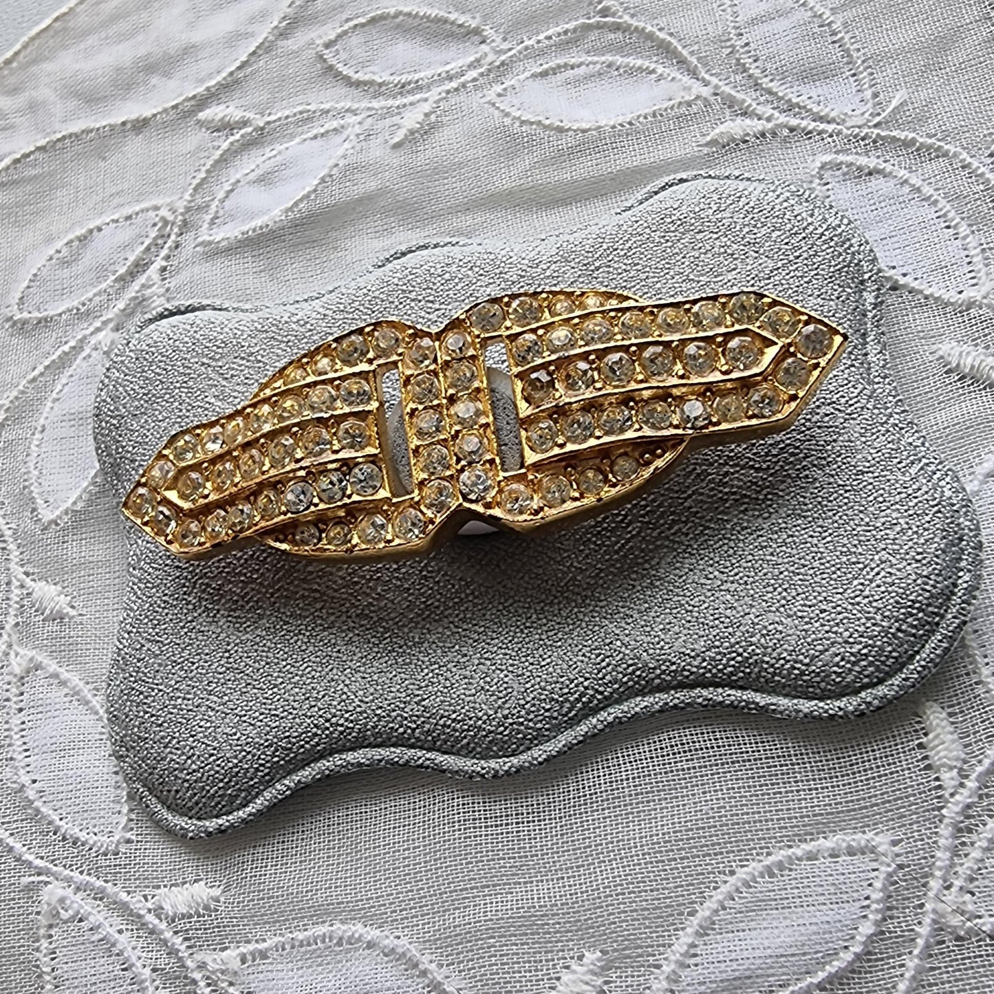 Brooch - Sphinx Gold Crystal Buckle Brooch