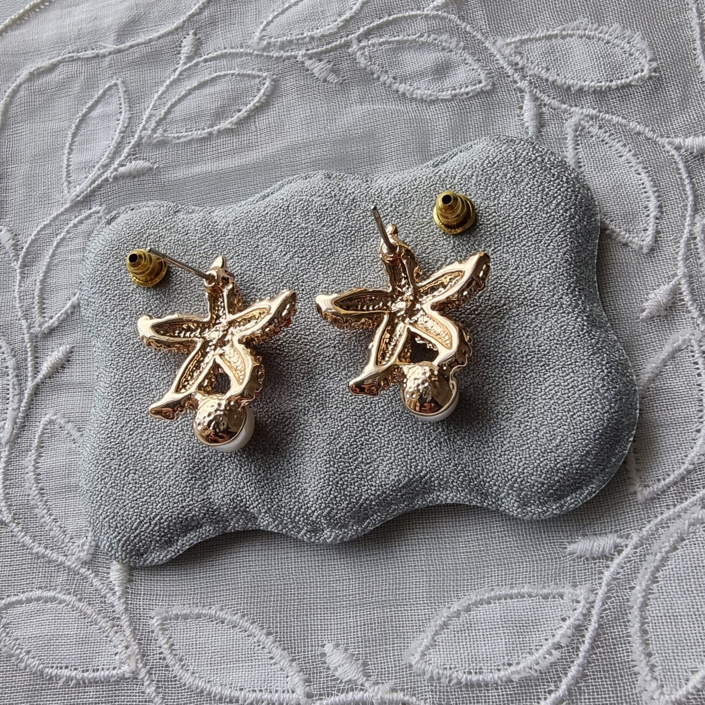 Posts - Multicolour Starfish Pearl Stud Earrings