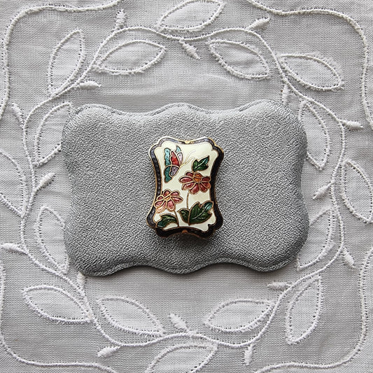 Brooch - Enamel Flowers with Butterfly Brooch