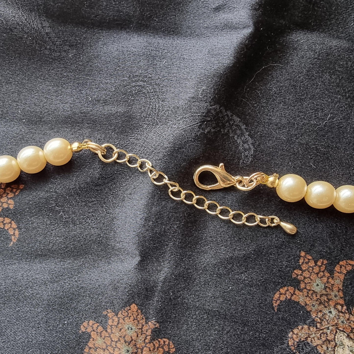 Necklace - Faux Pearls and Crystal Beads Necklace