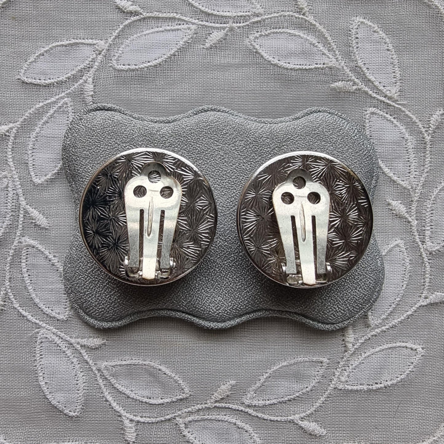 Clip on - Black and Clear Crystals Halo Clip on Earrings