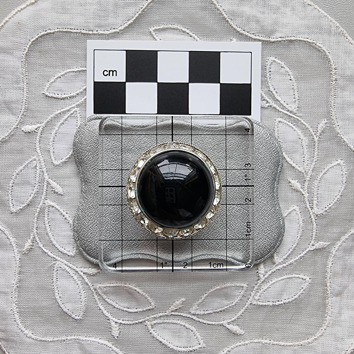 Clip on - Black and Clear Crystals Halo Clip on Earrings