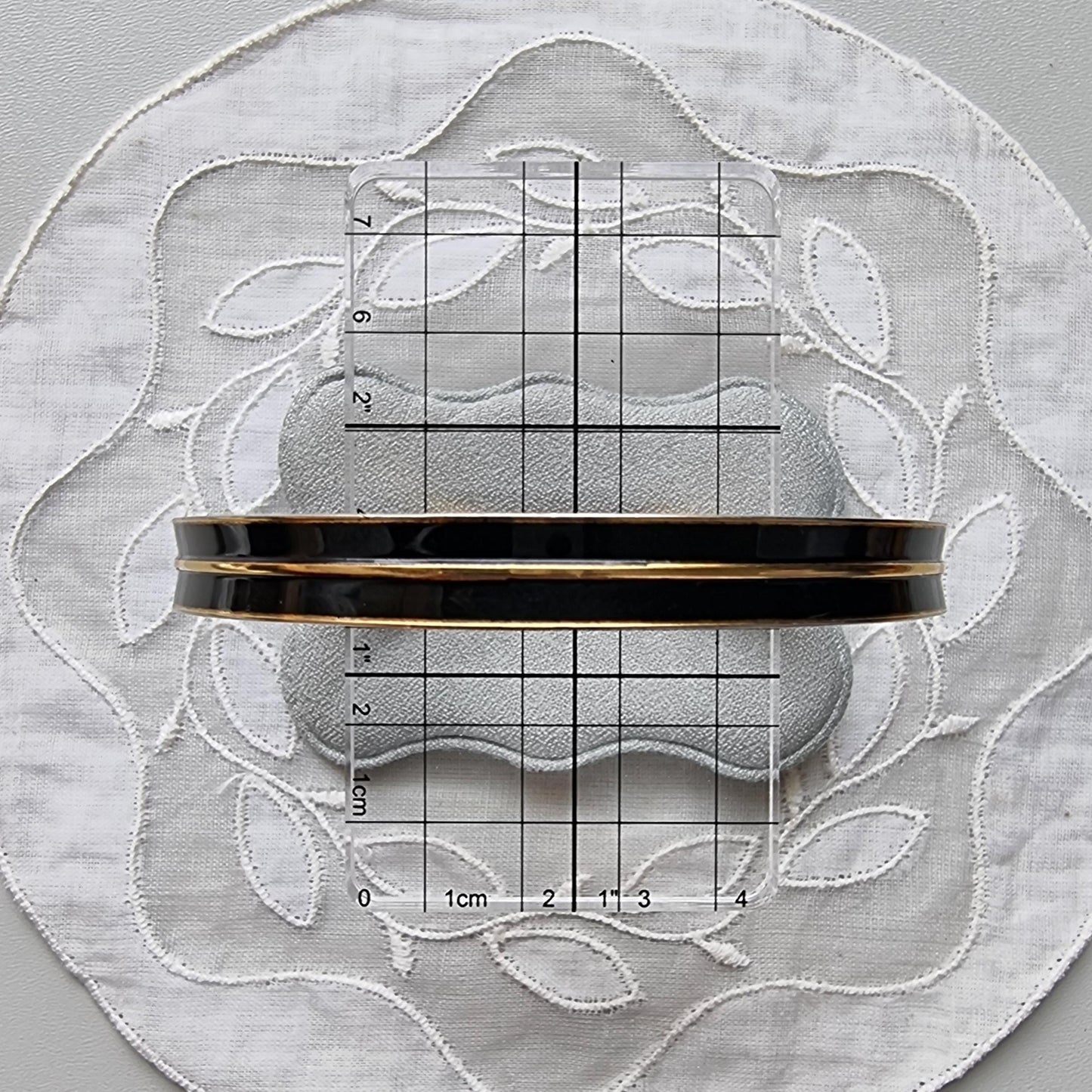 Bracelet - Monet Black Enamel Bangle Bracelet