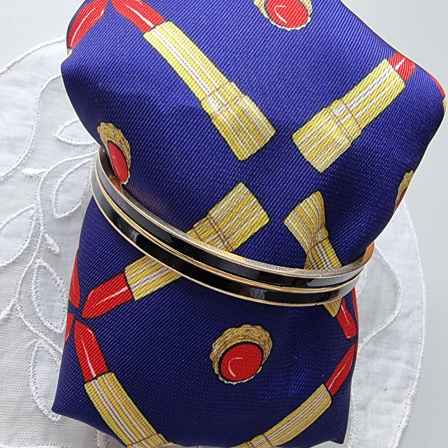 Bracelet - Monet Black Enamel Bangle Bracelet