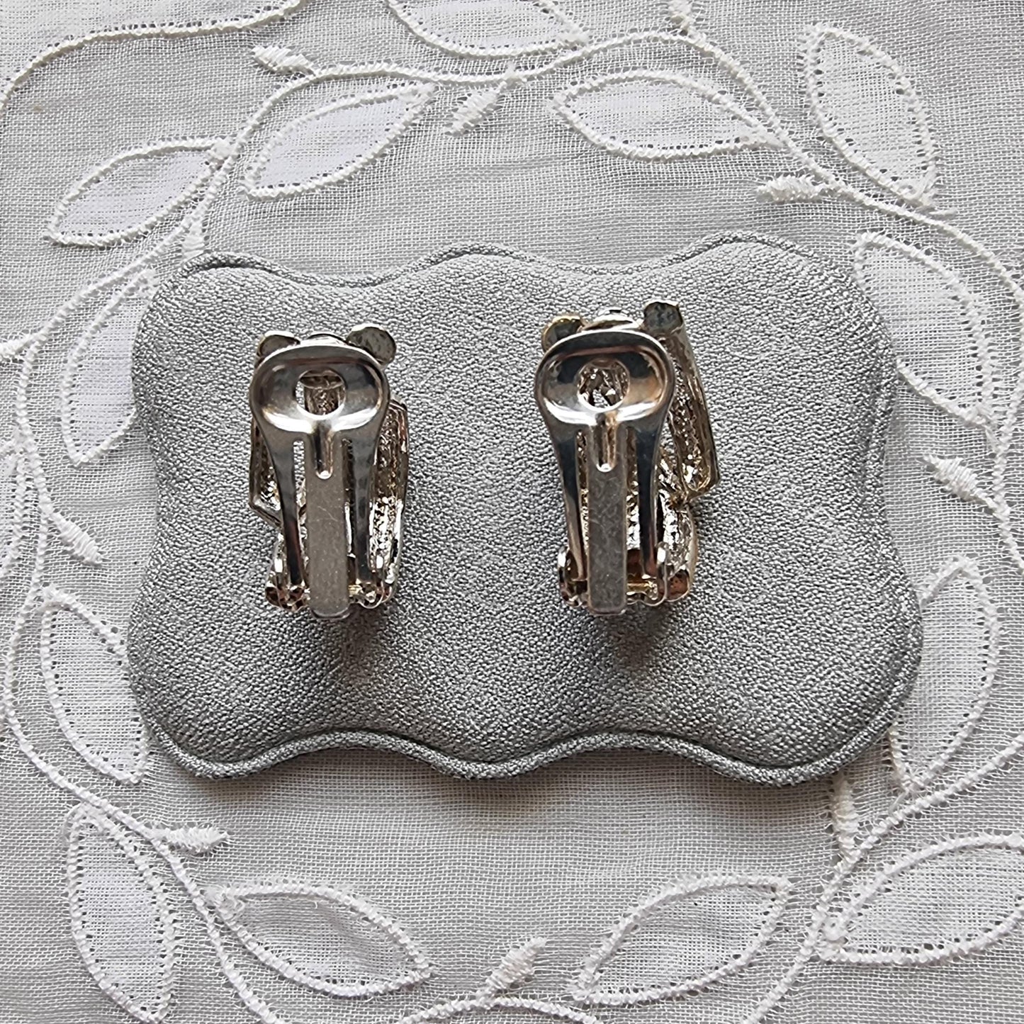 Clip on - Gold and Silver Branch Half Hoop Clip On Earrings