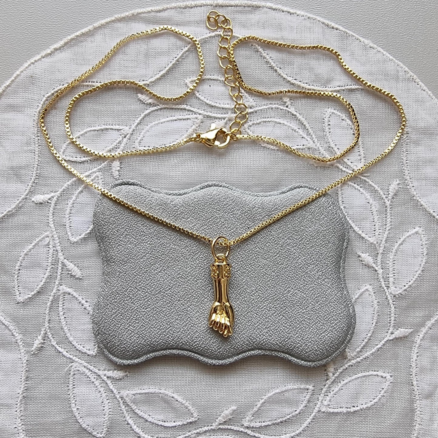 Necklace - Gold Fist Figa Pendant Necklace