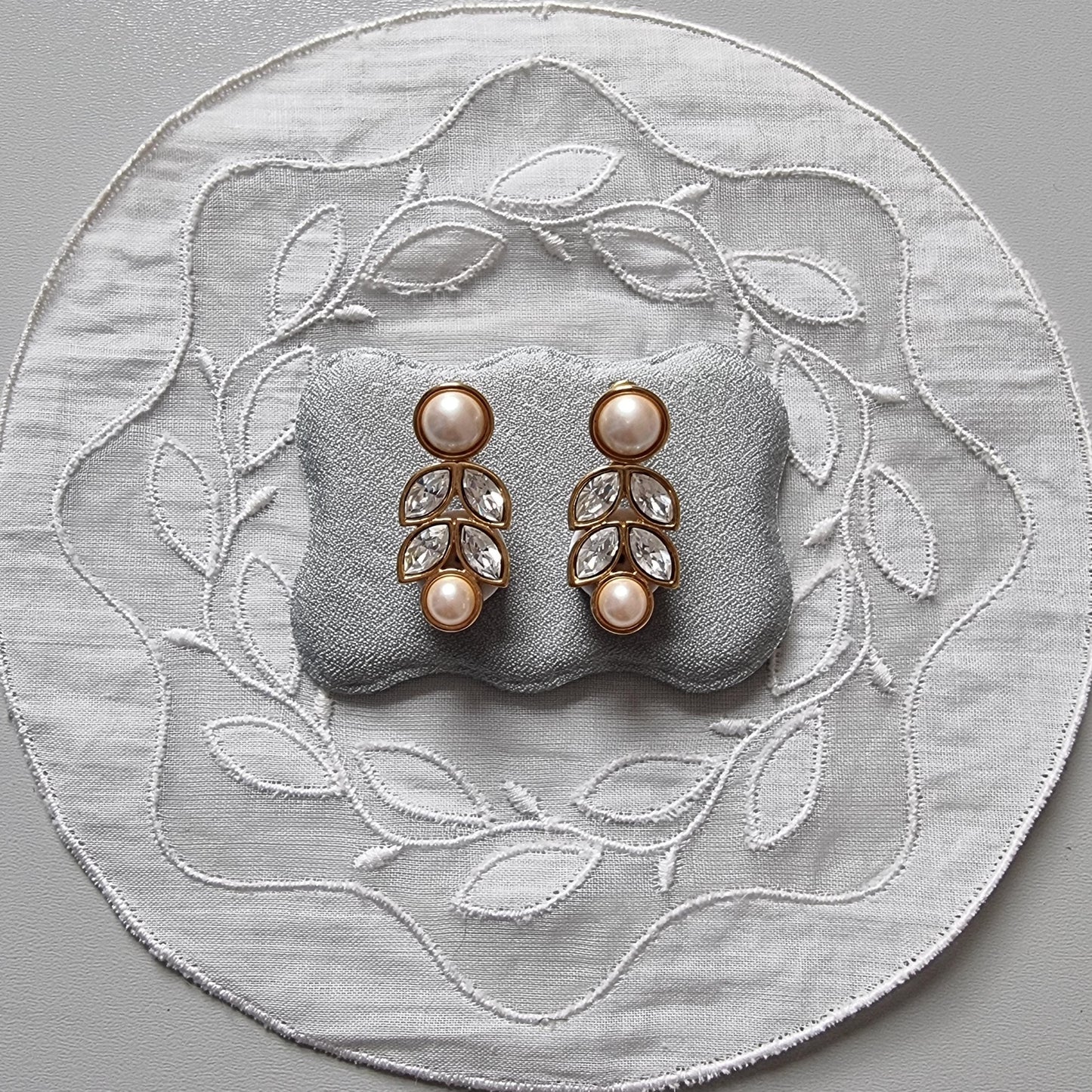 Posts - Monet Faux Pearls and Crystals Drop Earrings