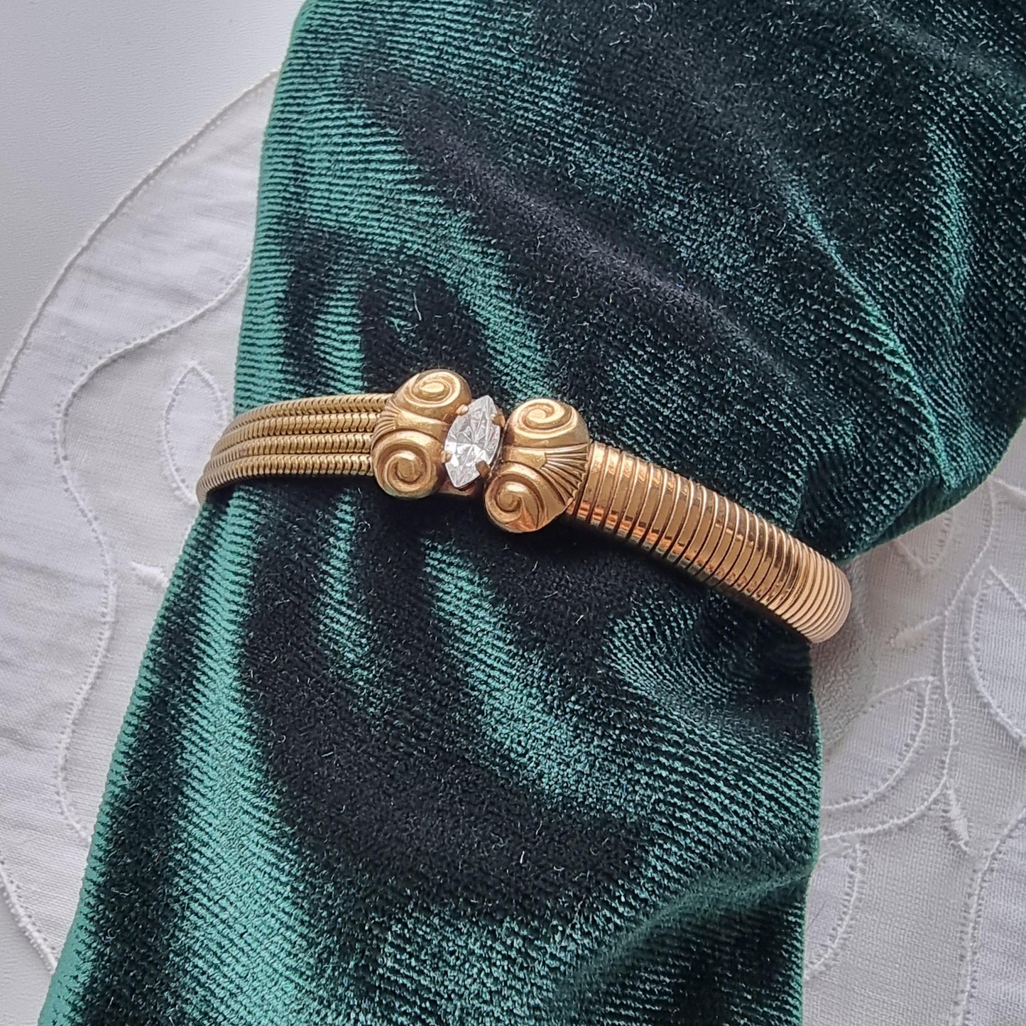 Bracelet - Ermani Bulatti Crystal Bow Snake Chain Bracelet